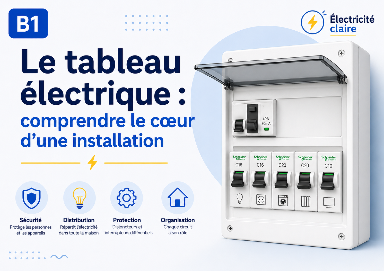 B1 — Le tableau électrique : comprendre le cœur d’une installation