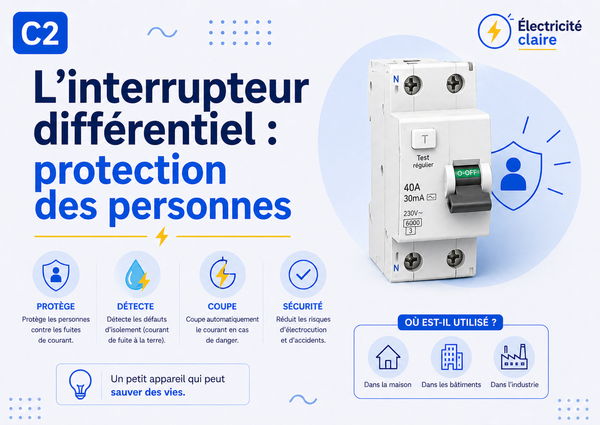 C2 — L’interrupteur différentiel : protection des personnes