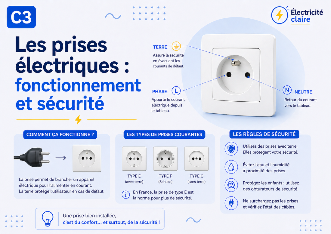 C3 — Les prises électriques : fonctionnement et sécurité