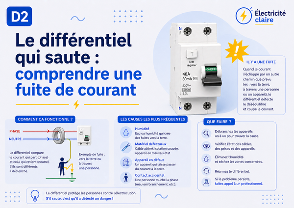 D2 — Le différentiel qui saute : comprendre une fuite de courant