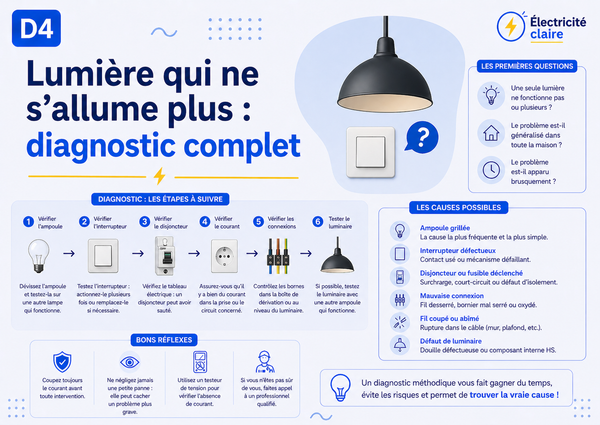 D4 — Lumière qui ne s’allume plus : diagnostic complet